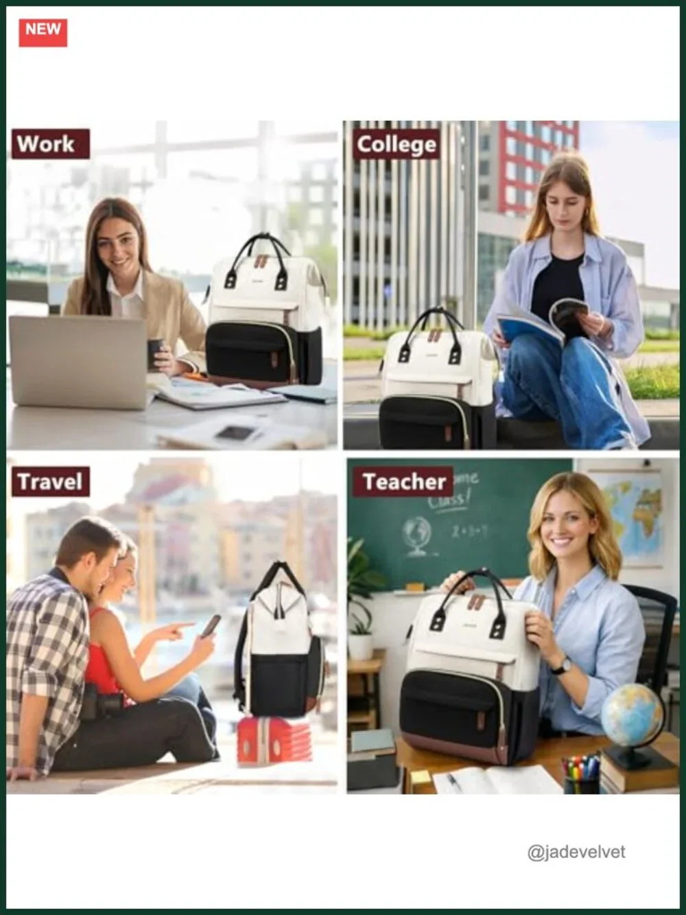 Laptop Backpack for Women Work Travel 15.6 inch Large Capacity Bookbag Daypack